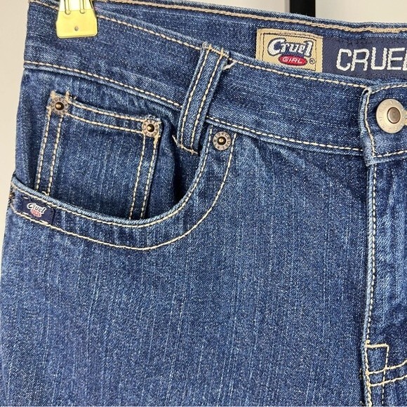 Y2K Cruel Girl Junior14R Bootcut Jeans Blue Mid Rise Western Cowgirl Denim Pants - Picture 4 of 9